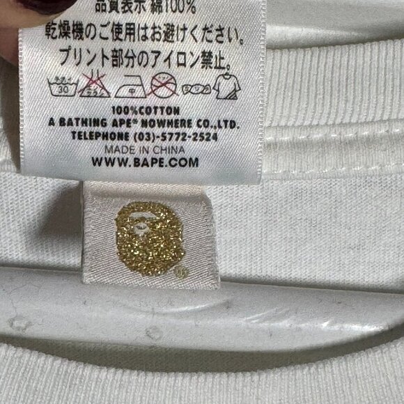 BAPE 1st Camo Busy Works mens tee size Medium white short sleeves - Picture 5 of 6